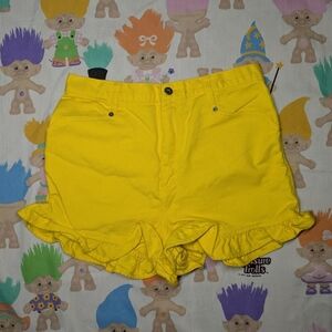 Vintage 90s Yellow High Waist Ruffle Shorts size 11/12